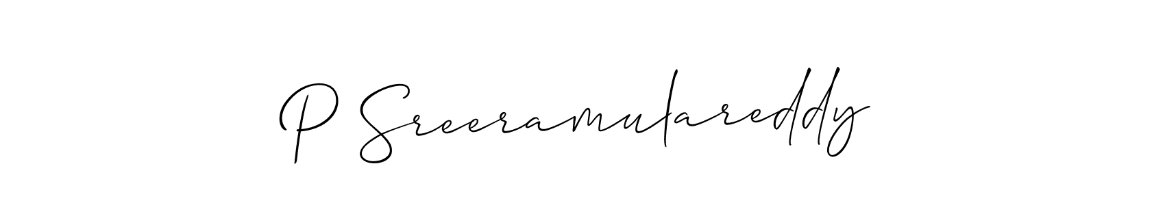 How to make P Sreeramulareddy signature? Allison_Script is a professional autograph style. Create handwritten signature for P Sreeramulareddy name. P Sreeramulareddy signature style 2 images and pictures png