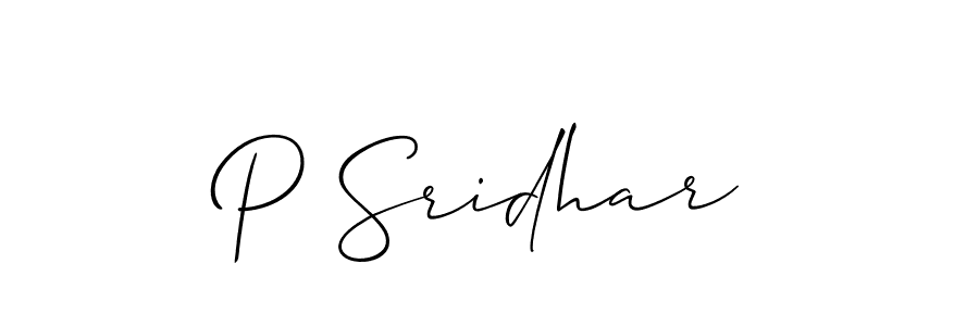 It looks lik you need a new signature style for name P Sridhar. Design unique handwritten (Allison_Script) signature with our free signature maker in just a few clicks. P Sridhar signature style 2 images and pictures png