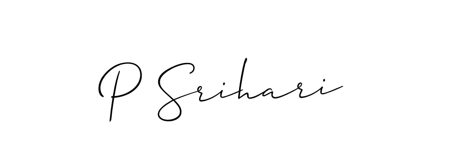 The best way (Allison_Script) to make a short signature is to pick only two or three words in your name. The name P Srihari include a total of six letters. For converting this name. P Srihari signature style 2 images and pictures png