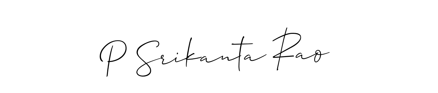 How to make P Srikanta Rao name signature. Use Allison_Script style for creating short signs online. This is the latest handwritten sign. P Srikanta Rao signature style 2 images and pictures png