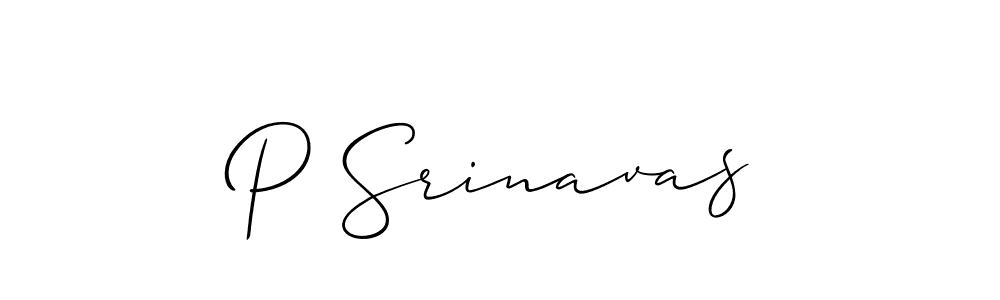 Allison_Script is a professional signature style that is perfect for those who want to add a touch of class to their signature. It is also a great choice for those who want to make their signature more unique. Get P Srinavas name to fancy signature for free. P Srinavas signature style 2 images and pictures png