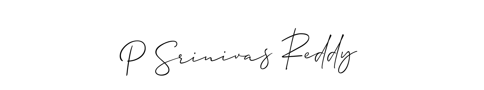 Create a beautiful signature design for name P Srinivas Reddy. With this signature (Allison_Script) fonts, you can make a handwritten signature for free. P Srinivas Reddy signature style 2 images and pictures png