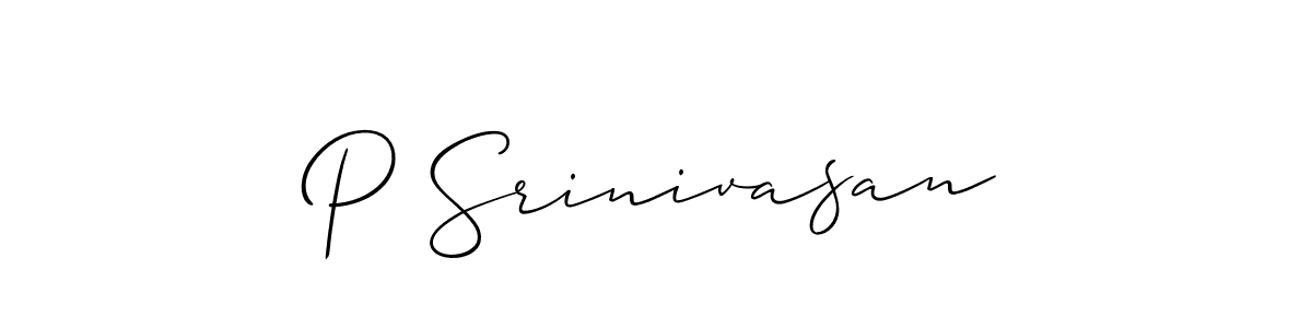 Also You can easily find your signature by using the search form. We will create P Srinivasan name handwritten signature images for you free of cost using Allison_Script sign style. P Srinivasan signature style 2 images and pictures png