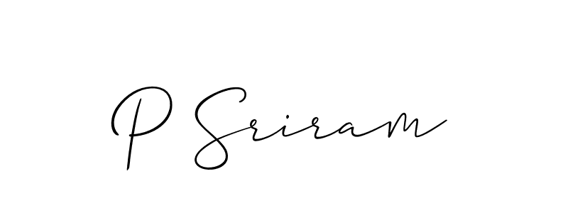 Best and Professional Signature Style for P Sriram. Allison_Script Best Signature Style Collection. P Sriram signature style 2 images and pictures png