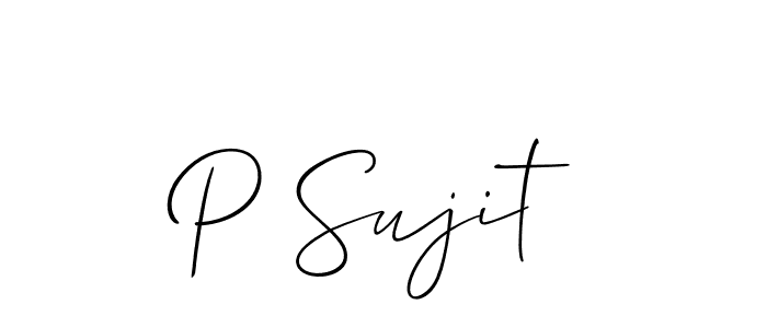 It looks lik you need a new signature style for name P Sujit. Design unique handwritten (Allison_Script) signature with our free signature maker in just a few clicks. P Sujit signature style 2 images and pictures png