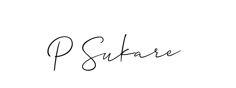 How to make P Sukare name signature. Use Allison_Script style for creating short signs online. This is the latest handwritten sign. P Sukare signature style 2 images and pictures png