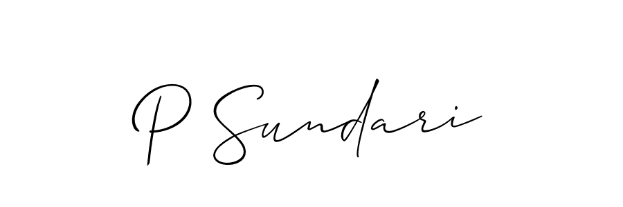 You should practise on your own different ways (Allison_Script) to write your name (P Sundari) in signature. don't let someone else do it for you. P Sundari signature style 2 images and pictures png