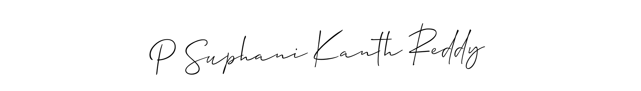 Design your own signature with our free online signature maker. With this signature software, you can create a handwritten (Allison_Script) signature for name P Suphani Kanth Reddy. P Suphani Kanth Reddy signature style 2 images and pictures png