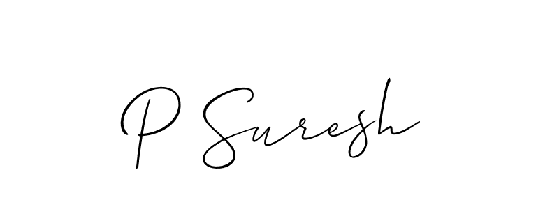 Similarly Allison_Script is the best handwritten signature design. Signature creator online .You can use it as an online autograph creator for name P Suresh. P Suresh signature style 2 images and pictures png