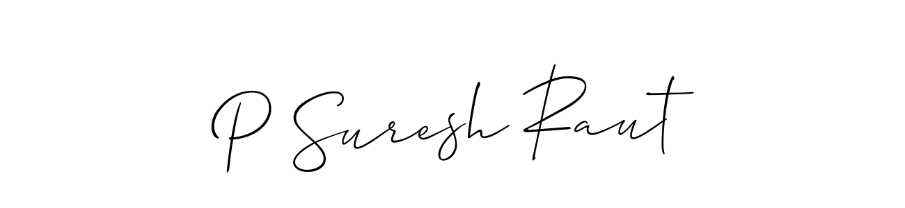 Allison_Script is a professional signature style that is perfect for those who want to add a touch of class to their signature. It is also a great choice for those who want to make their signature more unique. Get P Suresh Raut name to fancy signature for free. P Suresh Raut signature style 2 images and pictures png