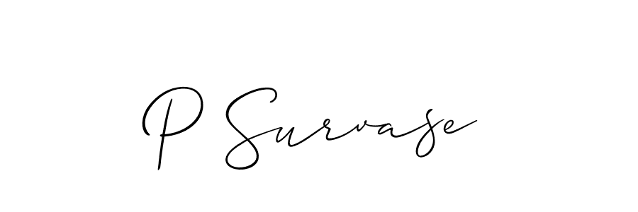 How to Draw P Survase signature style? Allison_Script is a latest design signature styles for name P Survase. P Survase signature style 2 images and pictures png