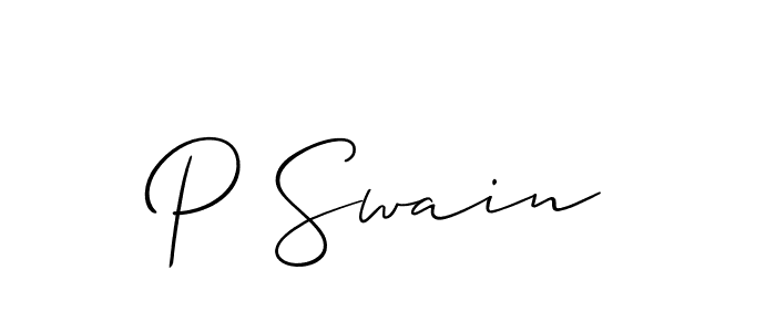 How to make P Swain signature? Allison_Script is a professional autograph style. Create handwritten signature for P Swain name. P Swain signature style 2 images and pictures png