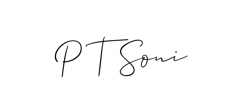 Best and Professional Signature Style for P T Soni. Allison_Script Best Signature Style Collection. P T Soni signature style 2 images and pictures png