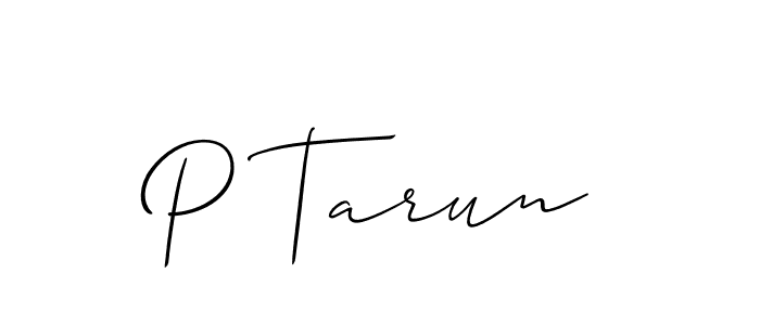 Make a beautiful signature design for name P Tarun. With this signature (Allison_Script) style, you can create a handwritten signature for free. P Tarun signature style 2 images and pictures png