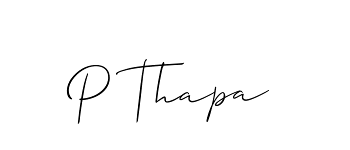 How to Draw P Thapa signature style? Allison_Script is a latest design signature styles for name P Thapa. P Thapa signature style 2 images and pictures png