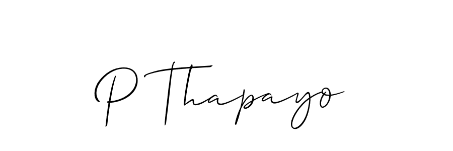 How to make P Thapayo name signature. Use Allison_Script style for creating short signs online. This is the latest handwritten sign. P Thapayo signature style 2 images and pictures png