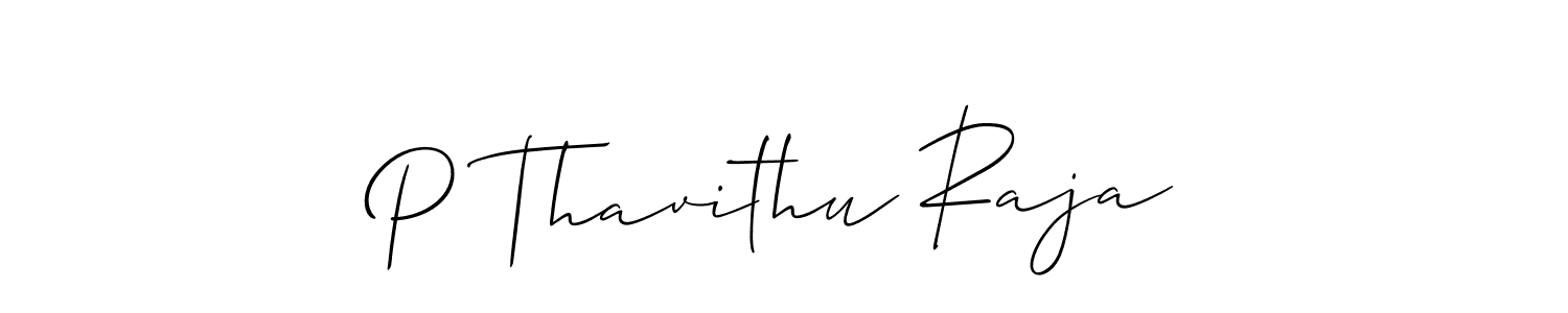 Similarly Allison_Script is the best handwritten signature design. Signature creator online .You can use it as an online autograph creator for name P Thavithu Raja. P Thavithu Raja signature style 2 images and pictures png