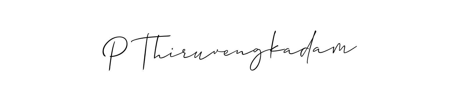 How to make P Thiruvengkadam signature? Allison_Script is a professional autograph style. Create handwritten signature for P Thiruvengkadam name. P Thiruvengkadam signature style 2 images and pictures png
