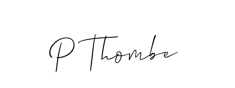 Make a beautiful signature design for name P Thombe. With this signature (Allison_Script) style, you can create a handwritten signature for free. P Thombe signature style 2 images and pictures png