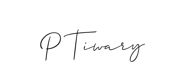 Best and Professional Signature Style for P Tiwary. Allison_Script Best Signature Style Collection. P Tiwary signature style 2 images and pictures png