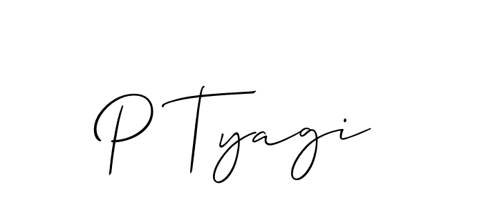 It looks lik you need a new signature style for name P Tyagi. Design unique handwritten (Allison_Script) signature with our free signature maker in just a few clicks. P Tyagi signature style 2 images and pictures png