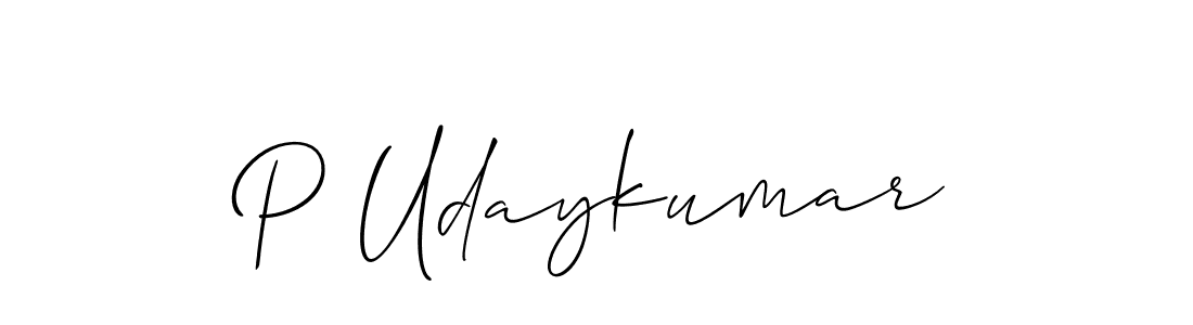 How to make P Udaykumar signature? Allison_Script is a professional autograph style. Create handwritten signature for P Udaykumar name. P Udaykumar signature style 2 images and pictures png