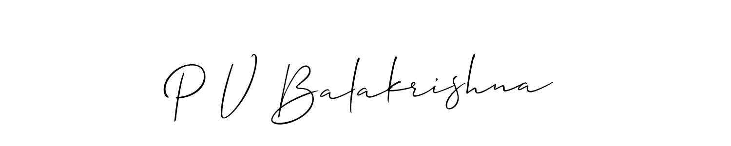 Also You can easily find your signature by using the search form. We will create P V Balakrishna name handwritten signature images for you free of cost using Allison_Script sign style. P V Balakrishna signature style 2 images and pictures png