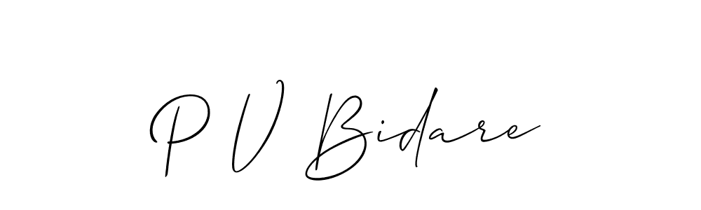 Allison_Script is a professional signature style that is perfect for those who want to add a touch of class to their signature. It is also a great choice for those who want to make their signature more unique. Get P V Bidare name to fancy signature for free. P V Bidare signature style 2 images and pictures png