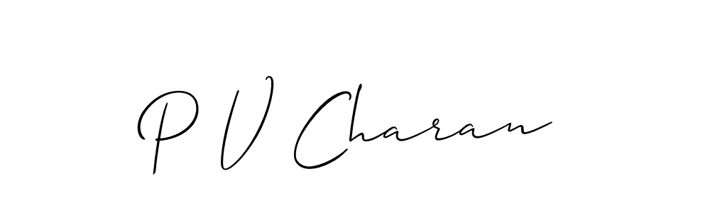 P V Charan stylish signature style. Best Handwritten Sign (Allison_Script) for my name. Handwritten Signature Collection Ideas for my name P V Charan. P V Charan signature style 2 images and pictures png