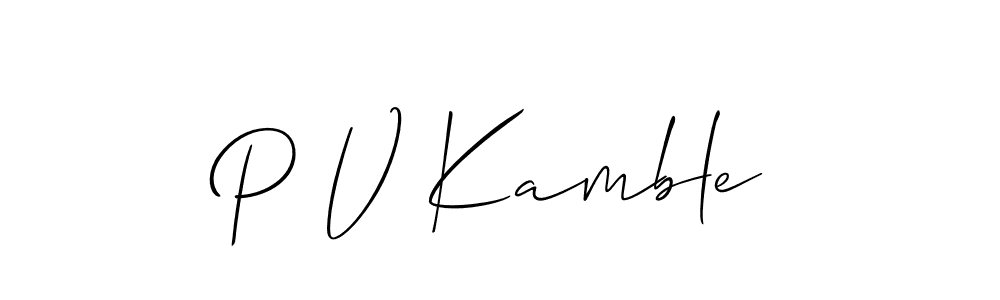 Best and Professional Signature Style for P V Kamble. Allison_Script Best Signature Style Collection. P V Kamble signature style 2 images and pictures png