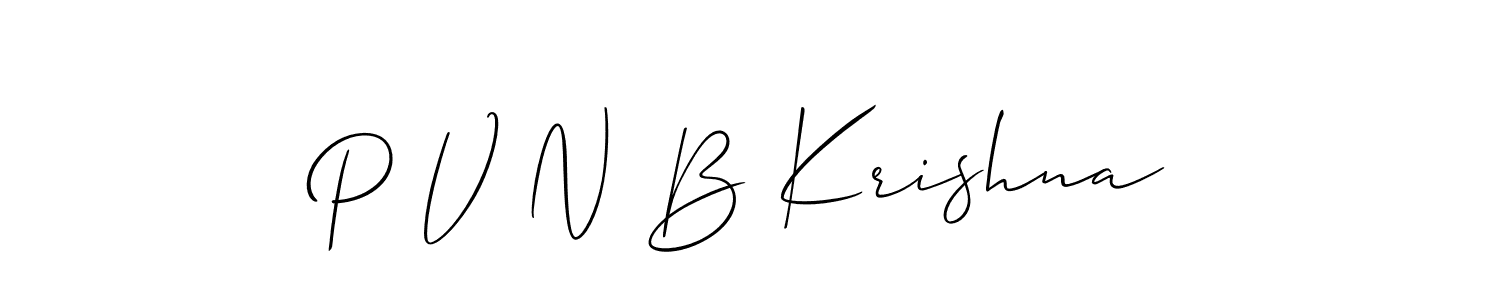 Also You can easily find your signature by using the search form. We will create P V N B Krishna name handwritten signature images for you free of cost using Allison_Script sign style. P V N B Krishna signature style 2 images and pictures png