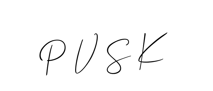 Allison_Script is a professional signature style that is perfect for those who want to add a touch of class to their signature. It is also a great choice for those who want to make their signature more unique. Get P V S K name to fancy signature for free. P V S K signature style 2 images and pictures png