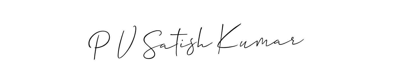 You should practise on your own different ways (Allison_Script) to write your name (P V Satish Kumar) in signature. don't let someone else do it for you. P V Satish Kumar signature style 2 images and pictures png