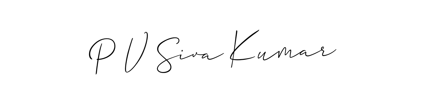 Make a short P V Siva Kumar signature style. Manage your documents anywhere anytime using Allison_Script. Create and add eSignatures, submit forms, share and send files easily. P V Siva Kumar signature style 2 images and pictures png
