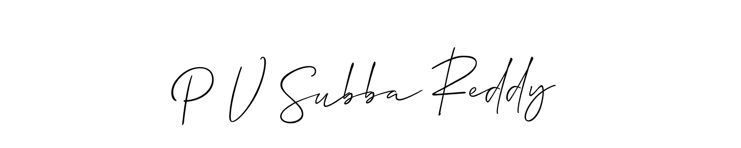 Make a short P V Subba Reddy signature style. Manage your documents anywhere anytime using Allison_Script. Create and add eSignatures, submit forms, share and send files easily. P V Subba Reddy signature style 2 images and pictures png