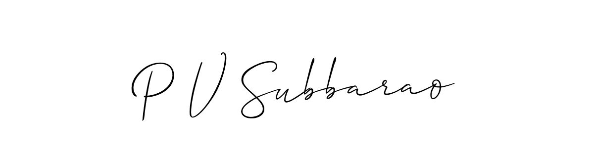 Also You can easily find your signature by using the search form. We will create P V Subbarao name handwritten signature images for you free of cost using Allison_Script sign style. P V Subbarao signature style 2 images and pictures png