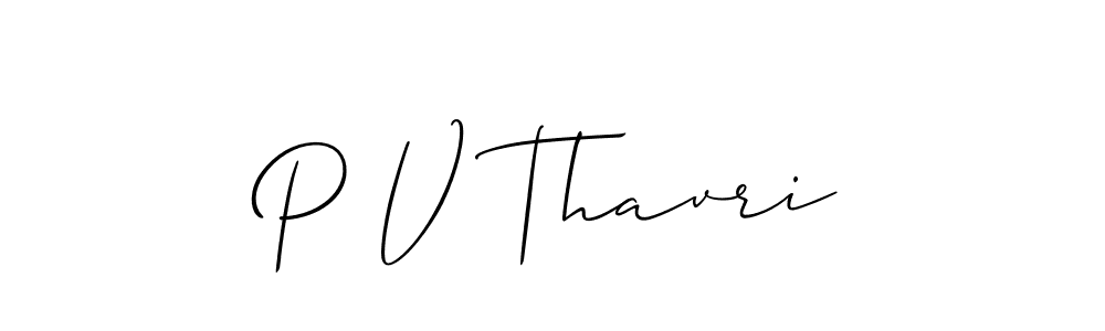 Use a signature maker to create a handwritten signature online. With this signature software, you can design (Allison_Script) your own signature for name P V Thavri. P V Thavri signature style 2 images and pictures png