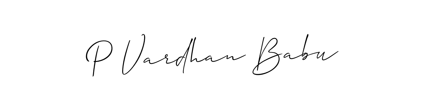 How to Draw P Vardhan Babu signature style? Allison_Script is a latest design signature styles for name P Vardhan Babu. P Vardhan Babu signature style 2 images and pictures png