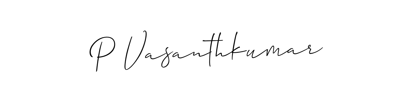 Similarly Allison_Script is the best handwritten signature design. Signature creator online .You can use it as an online autograph creator for name P Vasanthkumar. P Vasanthkumar signature style 2 images and pictures png