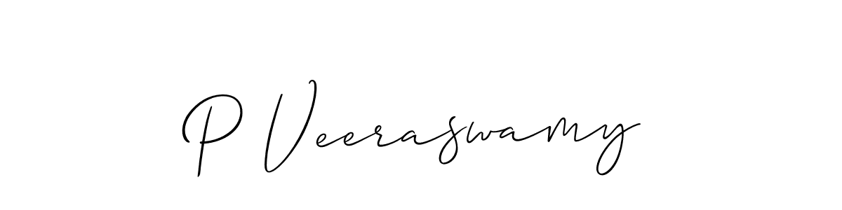 How to make P Veeraswamy name signature. Use Allison_Script style for creating short signs online. This is the latest handwritten sign. P Veeraswamy signature style 2 images and pictures png