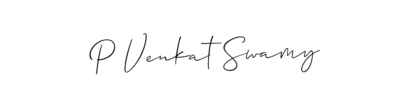 How to make P Venkat Swamy signature? Allison_Script is a professional autograph style. Create handwritten signature for P Venkat Swamy name. P Venkat Swamy signature style 2 images and pictures png