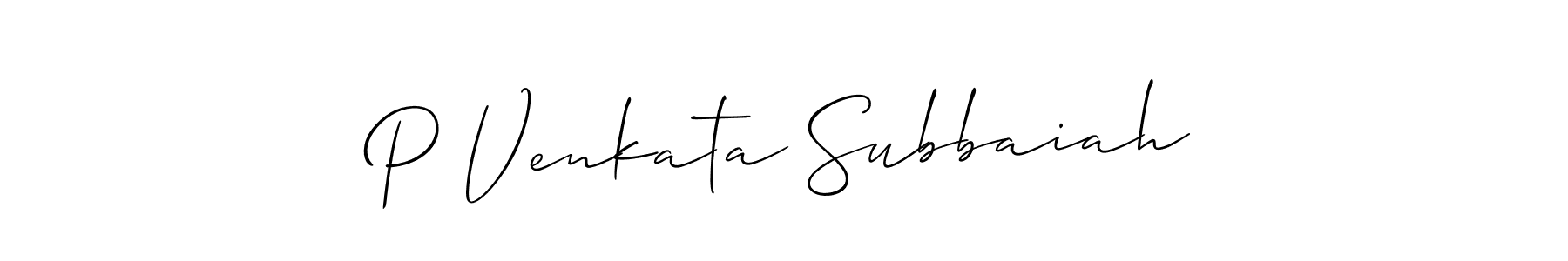Also You can easily find your signature by using the search form. We will create P Venkata Subbaiah name handwritten signature images for you free of cost using Allison_Script sign style. P Venkata Subbaiah signature style 2 images and pictures png