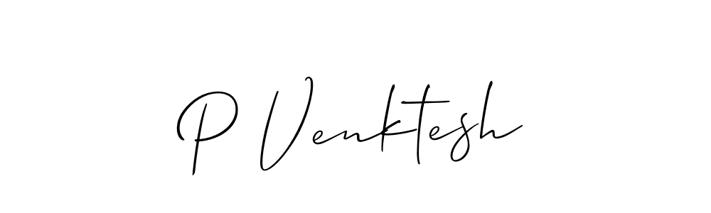 How to make P Venktesh name signature. Use Allison_Script style for creating short signs online. This is the latest handwritten sign. P Venktesh signature style 2 images and pictures png