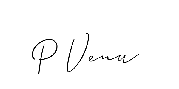 How to make P Venu signature? Allison_Script is a professional autograph style. Create handwritten signature for P Venu name. P Venu signature style 2 images and pictures png