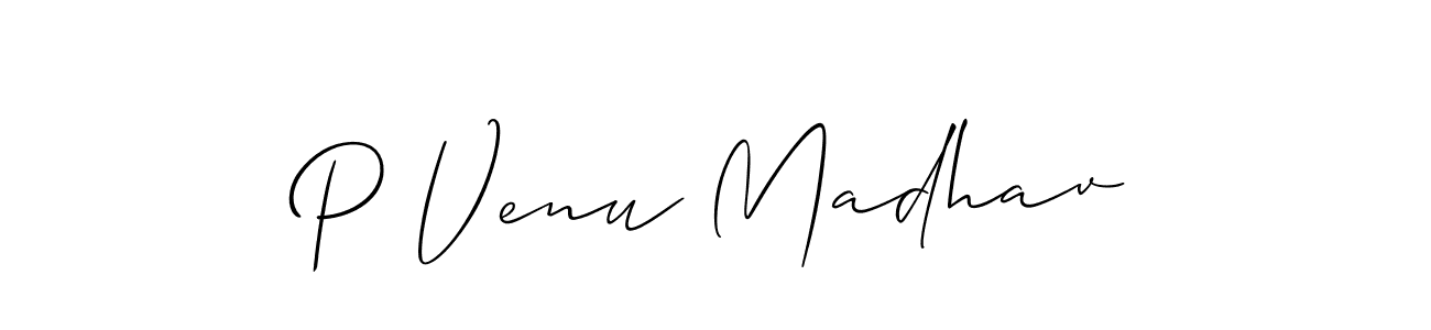 You should practise on your own different ways (Allison_Script) to write your name (P Venu Madhav) in signature. don't let someone else do it for you. P Venu Madhav signature style 2 images and pictures png