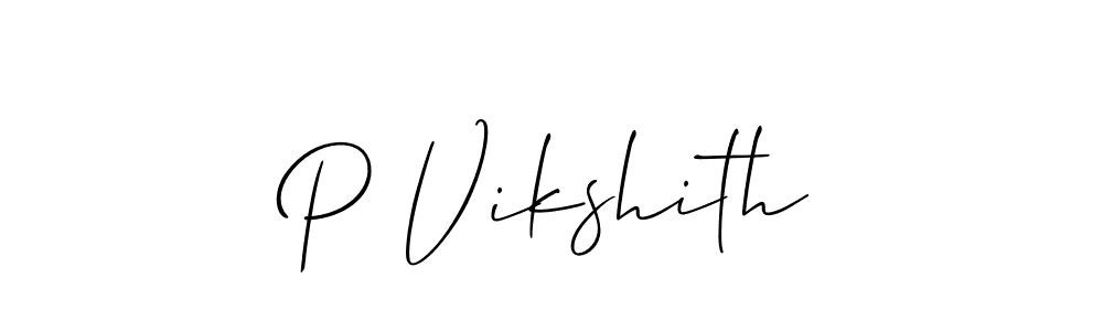 How to make P Vikshith signature? Allison_Script is a professional autograph style. Create handwritten signature for P Vikshith name. P Vikshith signature style 2 images and pictures png