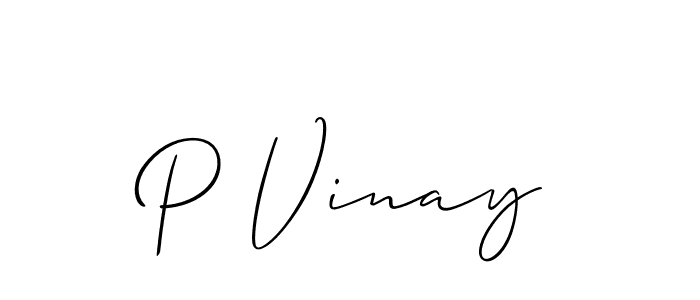 Best and Professional Signature Style for P Vinay. Allison_Script Best Signature Style Collection. P Vinay signature style 2 images and pictures png