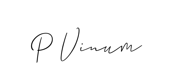 Design your own signature with our free online signature maker. With this signature software, you can create a handwritten (Allison_Script) signature for name P Vinum. P Vinum signature style 2 images and pictures png
