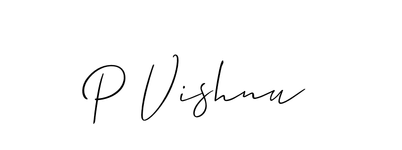 Similarly Allison_Script is the best handwritten signature design. Signature creator online .You can use it as an online autograph creator for name P Vishnu. P Vishnu signature style 2 images and pictures png