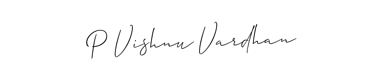 Create a beautiful signature design for name P Vishnu Vardhan. With this signature (Allison_Script) fonts, you can make a handwritten signature for free. P Vishnu Vardhan signature style 2 images and pictures png